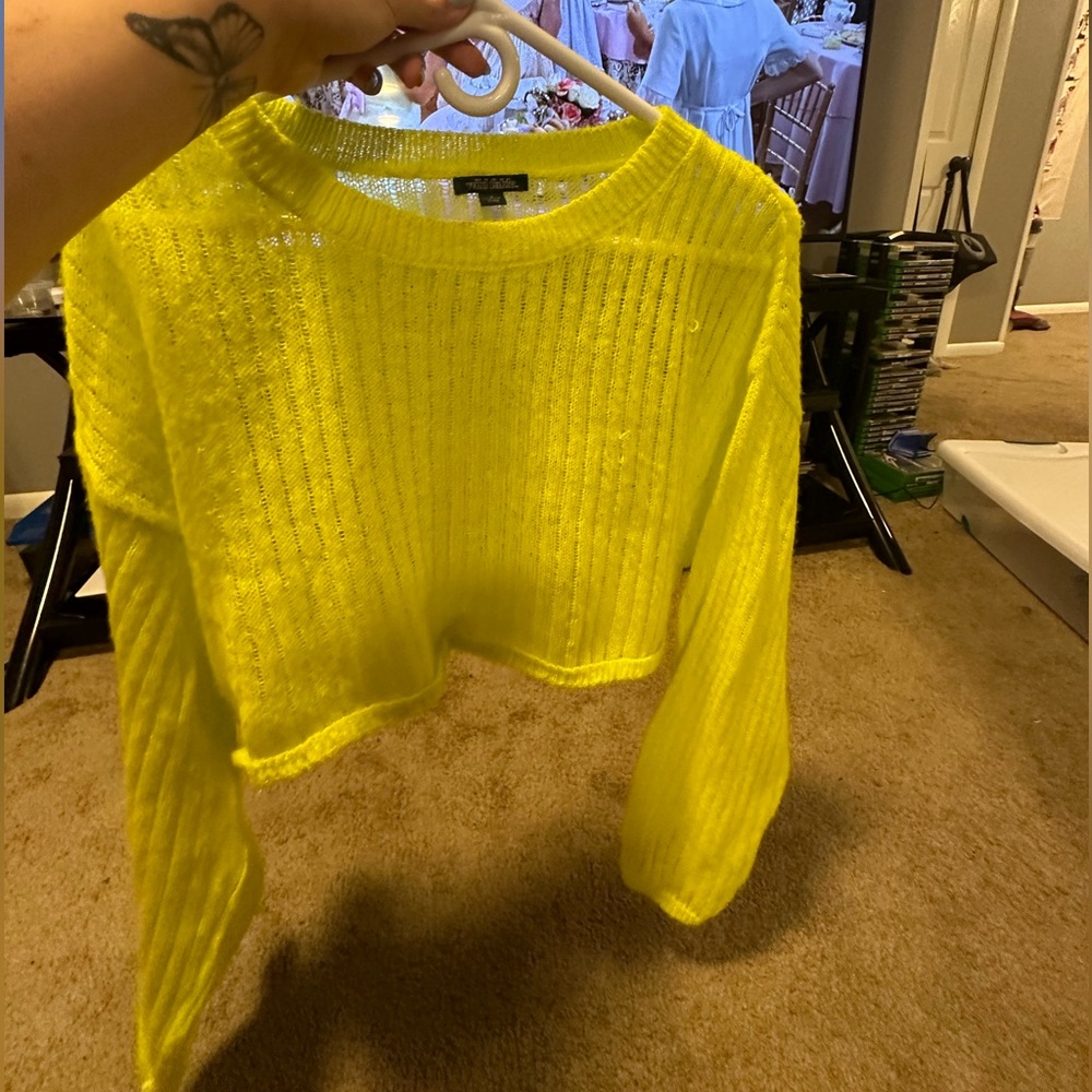 sheer green sweater
